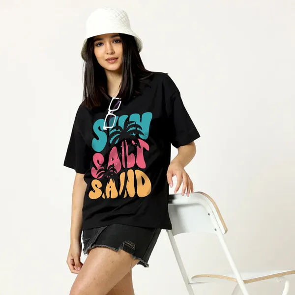 Black_Cotton_Blend_Printed_Round_Neck_Half_Sleeve_Oversized_T-Shirt_For_Women