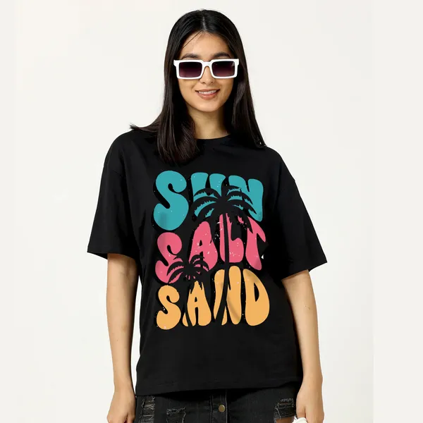 Black_Cotton_Blend_Printed_Round_Neck_Half_Sleeve_Oversized_T-Shirt_For_Women