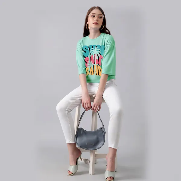 Green_Cotton_Blend_Printed_Round_Neck_Half_Sleeve_Oversized_T-Shirt_For_Women