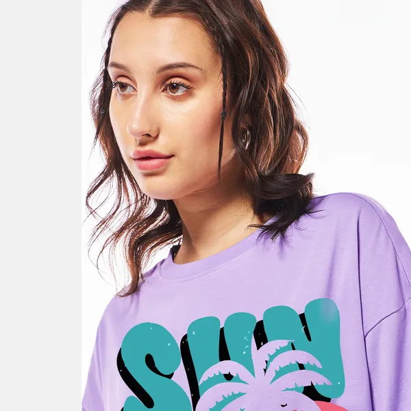 Purple_Cotton_Blend_Printed_Round_Neck_Half_Sleeve_Oversized_T-Shirt_For_Women