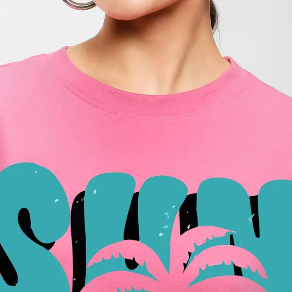 Pink_Cotton_Blend_Printed_Round_Neck_Half_Sleeve_Oversized_T-Shirt_For_Women