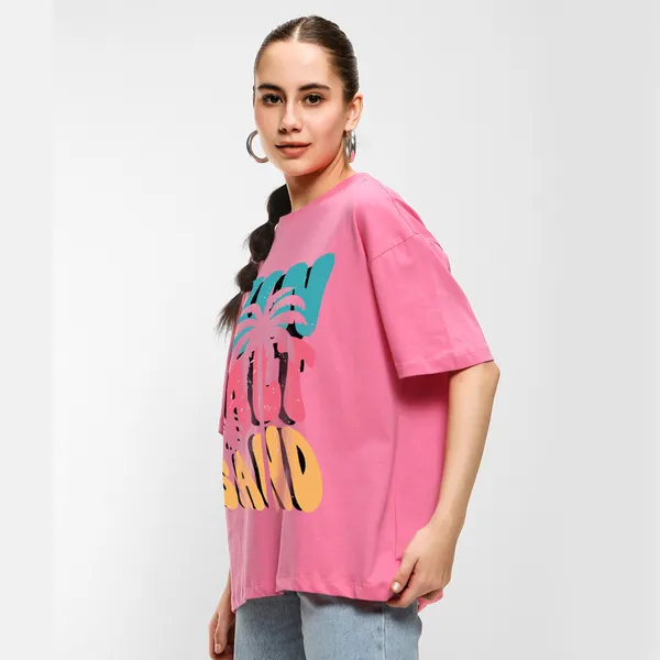 Pink_Cotton_Blend_Printed_Round_Neck_Half_Sleeve_Oversized_T-Shirt_For_Women