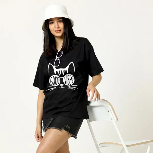 Black_Cotton_Blend_Printed_Round_Neck_Half_Sleeve_Regular_T-Shirt_For_Women