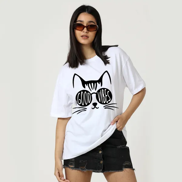 White_Cotton_Blend_Printed_Round_Neck_Half_Sleeve_Regular_T-Shirt_For_Women