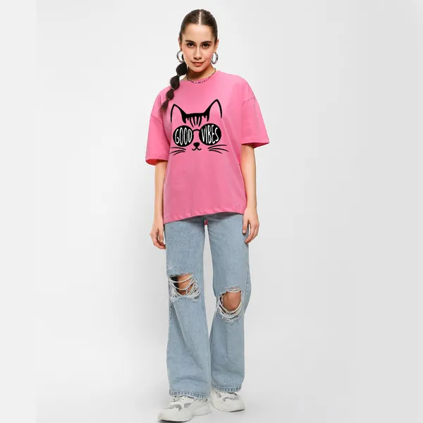Pink_Cotton_Blend_Printed_Round_Neck_Half_Sleeve_Oversized_T-Shirt_For_Women