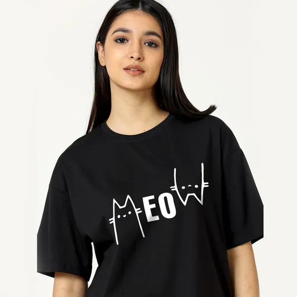 Black_Cotton_Blend_Printed_Round_Neck_Half_Sleeve_Oversized_T-Shirt_For_Women