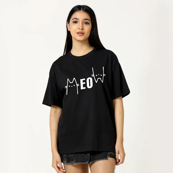 Black_Cotton_Blend_Printed_Round_Neck_Half_Sleeve_Oversized_T-Shirt_For_Women