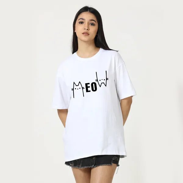 White_Cotton_Blend_Printed_Round_Neck_Half_Sleeve_Oversized_T-Shirt_For_Women