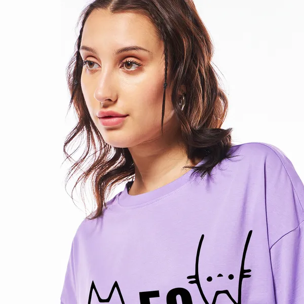Purple_Cotton_Blend_Printed_Round_Neck_Half_Sleeve_Oversized_T-Shirt_For_Women