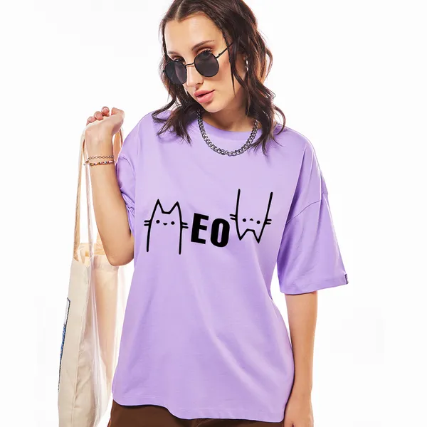 Purple_Cotton_Blend_Printed_Round_Neck_Half_Sleeve_Oversized_T-Shirt_For_Women