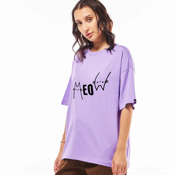 Purple_Cotton_Blend_Printed_Round_Neck_Half_Sleeve_Oversized_T-Shirt_For_Women
