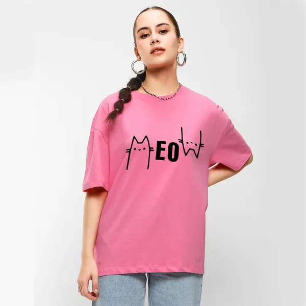 Pink_Cotton_Blend_Printed_Round_Neck_Half_Sleeve_Oversized_T-Shirt_For_Women