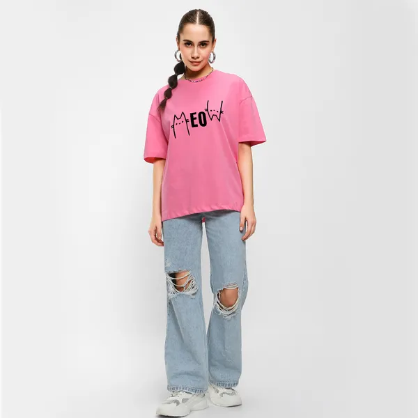 Pink_Cotton_Blend_Printed_Round_Neck_Half_Sleeve_Oversized_T-Shirt_For_Women