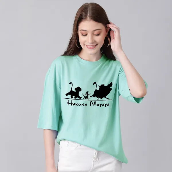Green_Cotton_Blend_Printed_Round_Neck_Half_Sleeve_Oversized_T-Shirt_For_Women
