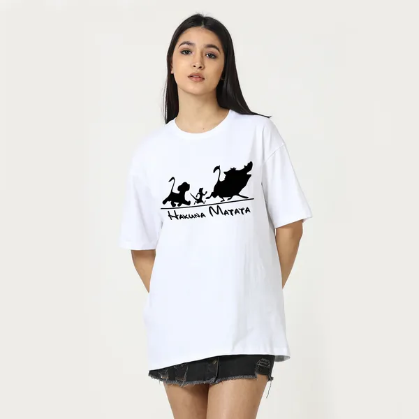 White_Cotton_Blend_Printed_Round_Neck_Half_Sleeve_Oversized_T-Shirt_For_Women