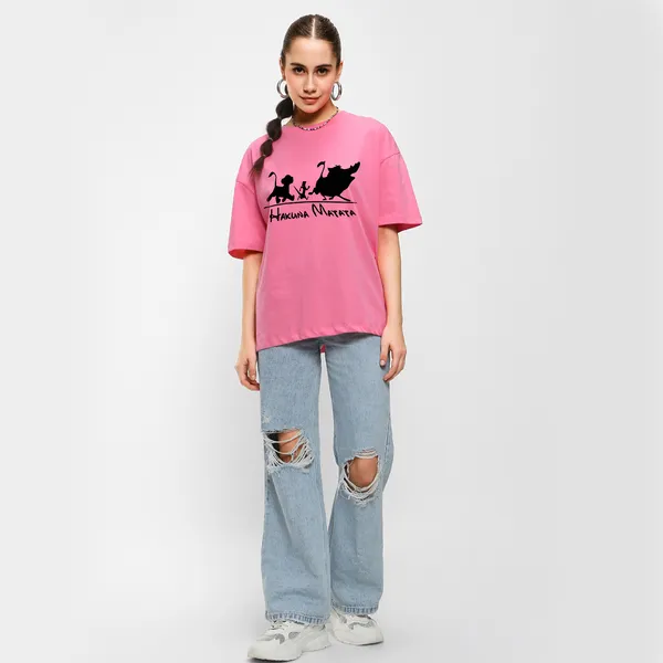 Pink_Cotton_Blend_Printed_Round_Neck_Half_Sleeve_Oversized_T-Shirt_For_Women
