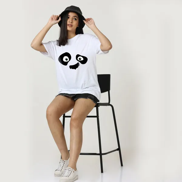 White_Cotton_Blend_Printed_Round_Neck_Half_Sleeve_Oversized_T-Shirt_For_Women