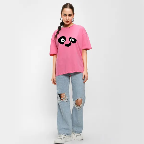 Pink_Cotton_Blend_Printed_Round_Neck_Half_Sleeve_Oversized_T-Shirt_For_Women