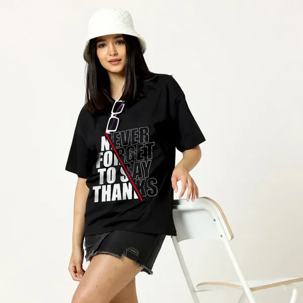 Black_Cotton_Blend_Printed_Round_Neck_Half_Sleeve_Oversized_T-Shirt_For_Women