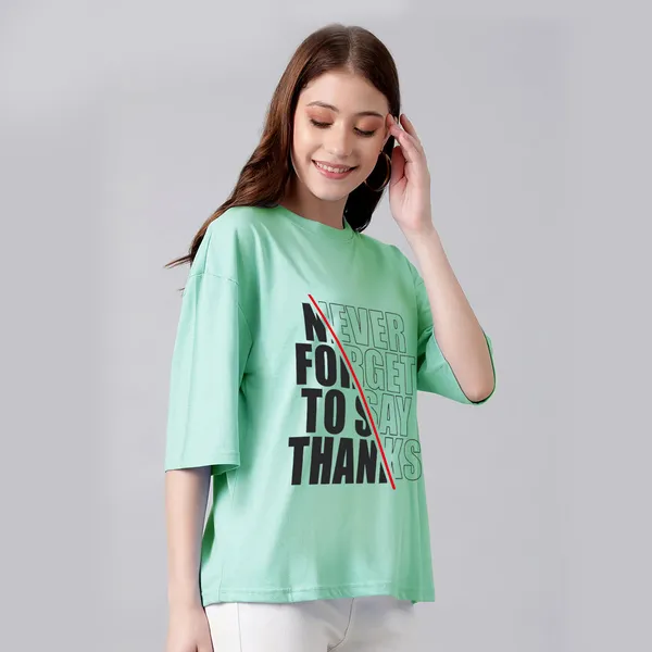 Green_Cotton_Blend_Printed_Round_Neck_Half_Sleeve_Oversized_T-Shirt_For_Women