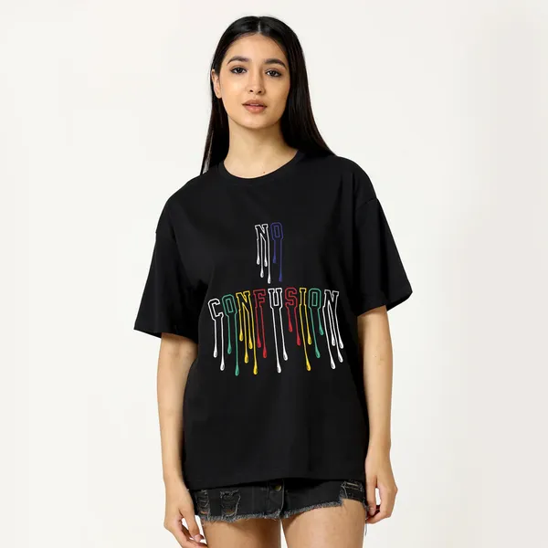 Black_Cotton_Blend_Printed_Round_Neck_Half_Sleeve_Regular_T-Shirt_For_Women