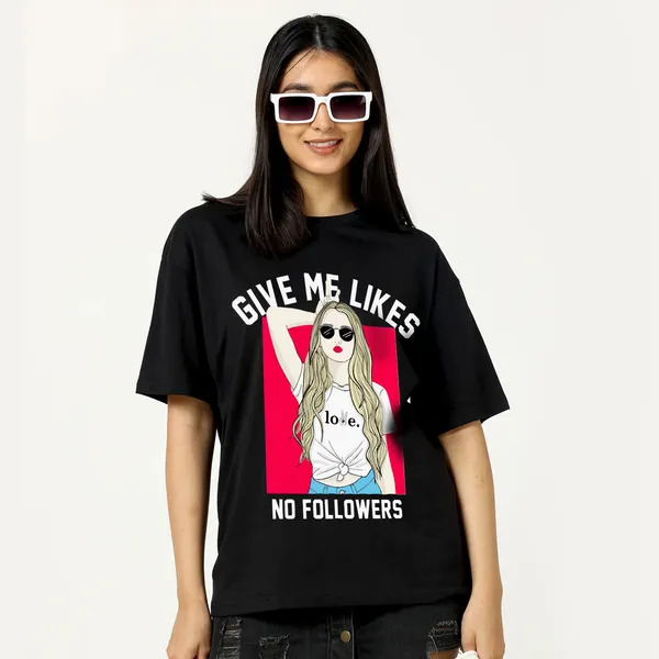 Black_Cotton_Blend_Printed_Round_Neck_Half_Sleeve_Oversized_T-Shirt_For_Women