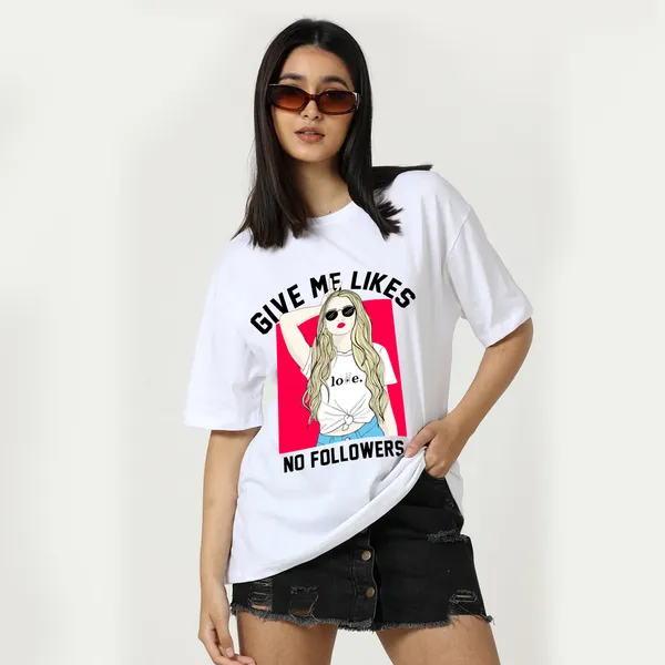 White_Cotton_Blend_Printed_Round_Neck_Half_Sleeve_Oversized_T-Shirt_For_Women