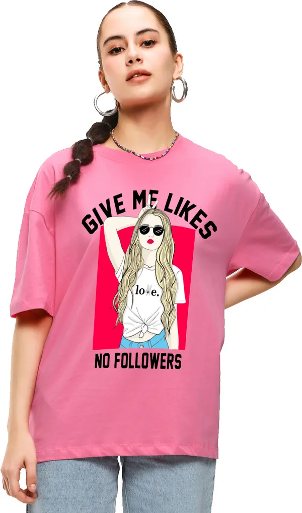 Pink_Cotton_Blend_Printed_Round_Neck_Half_Sleeve_Oversized_T-Shirt_For_Women