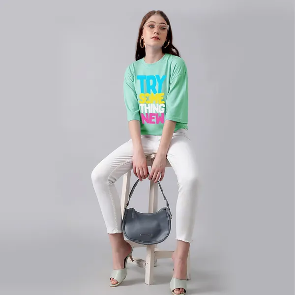 Green_Cotton_Blend_Printed_Round_Neck_Half_Sleeve_Oversized_T-Shirt_For_Women