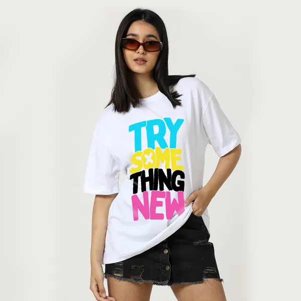 White_Cotton_Blend_Printed_Round_Neck_Half_Sleeve_Oversized_T-Shirt_For_Women
