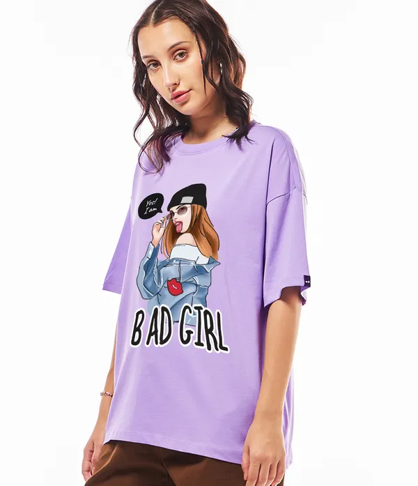 Purple_Cotton_Blend_Printed_Round_Neck_Half_Sleeve_Oversized_T-Shirt_For_Women