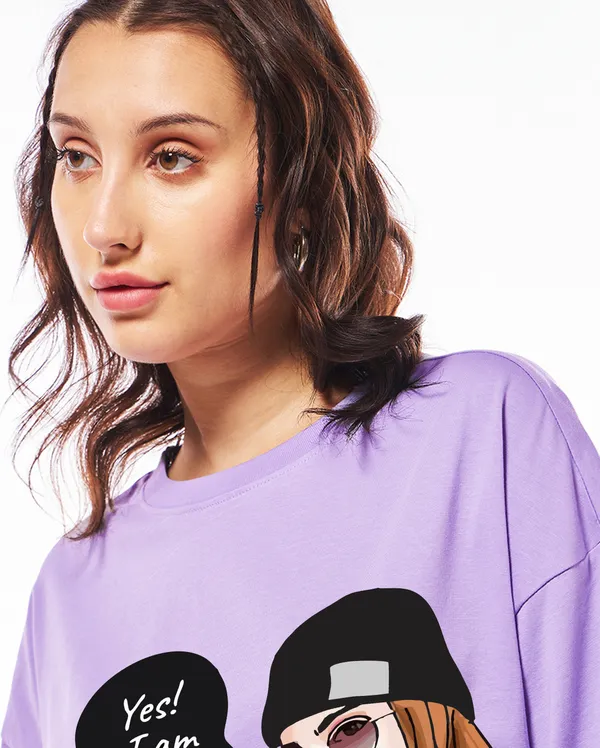 Purple_Cotton_Blend_Printed_Round_Neck_Half_Sleeve_Oversized_T-Shirt_For_Women