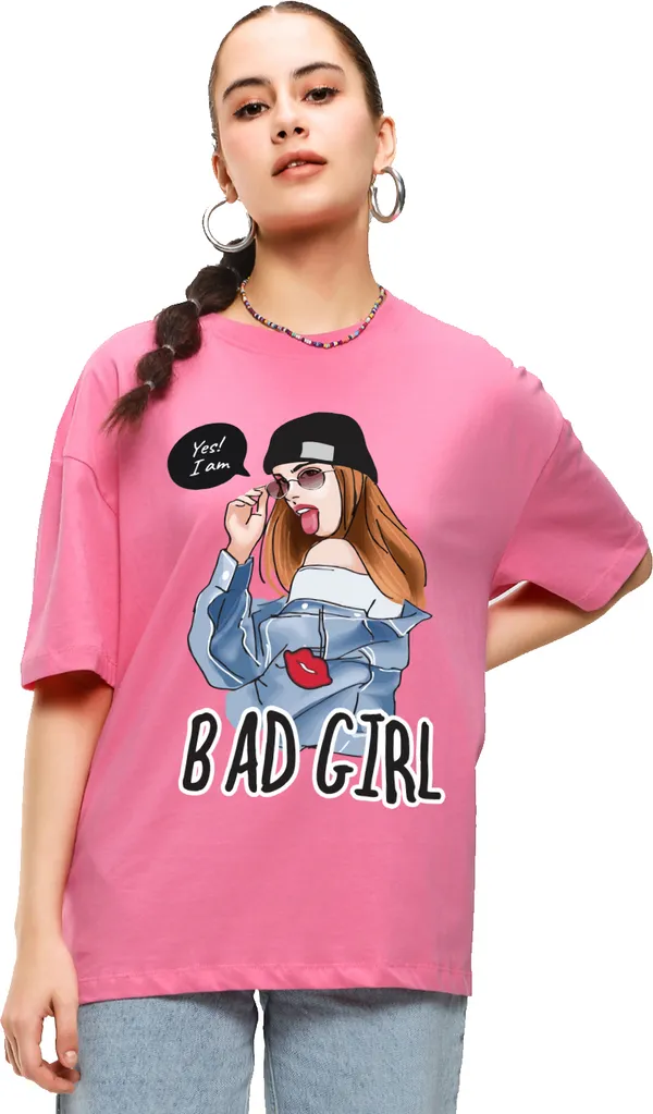 Pink_Cotton_Blend_Printed_Round_Neck_Half_Sleeve_Oversized_T-Shirt_For_Women