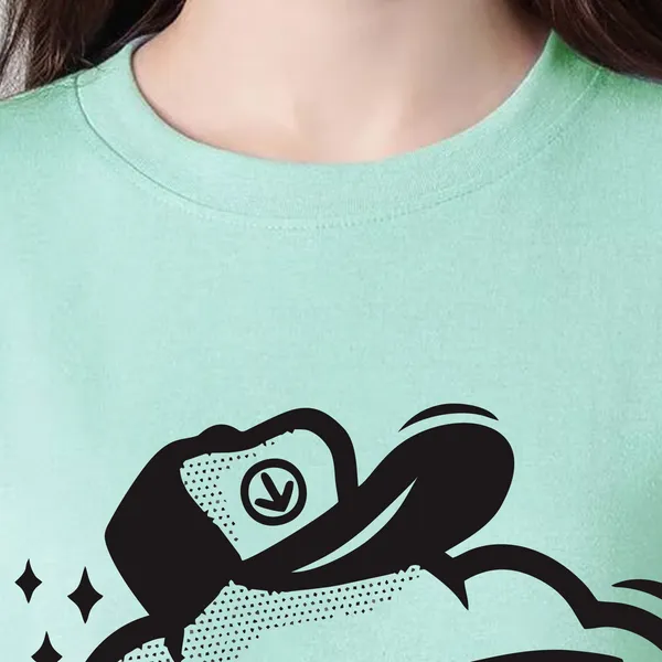 Green_Cotton_Blend_Printed_Round_Neck_Half_Sleeve_Oversized_T-Shirt_For_Women