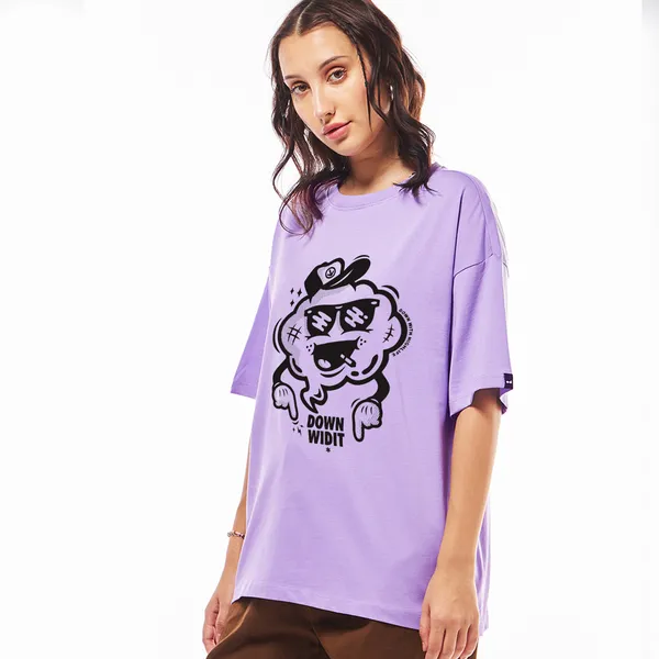 Purple_Cotton_Blend_Printed_Round_Neck_Half_Sleeve_Oversized_T-Shirt_For_Women