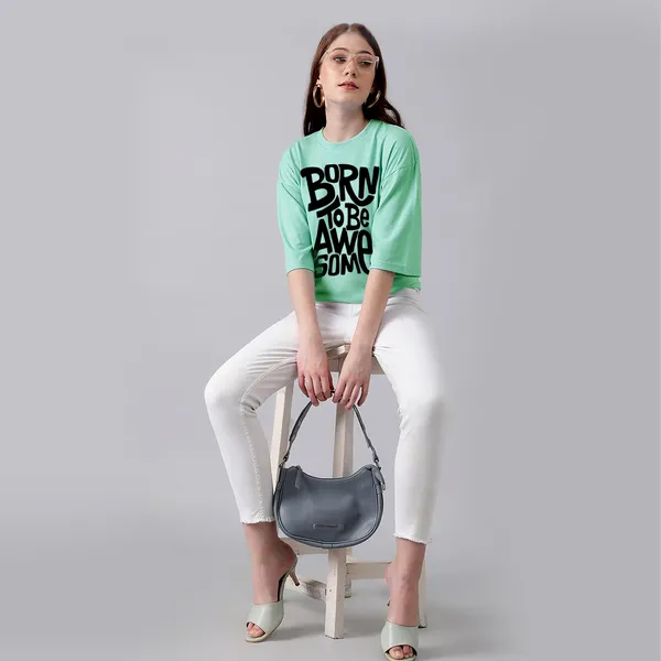 Green_Cotton_Blend_Printed_Round_Neck_Half_Sleeve_Oversized_T-Shirt_For_Women