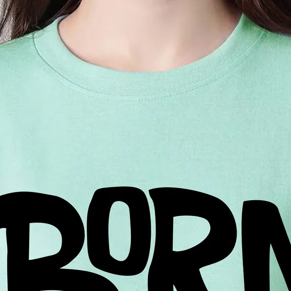 Green_Cotton_Blend_Printed_Round_Neck_Half_Sleeve_Oversized_T-Shirt_For_Women