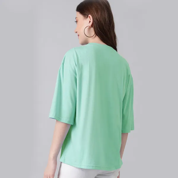 Green_Cotton_Blend_Printed_Round_Neck_Half_Sleeve_Oversized_T-Shirt_For_Women