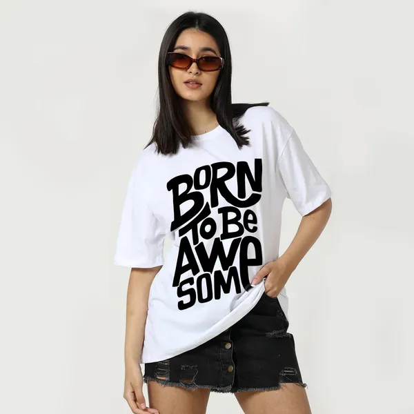 White_Cotton_Blend_Printed_Round_Neck_Half_Sleeve_Oversized_T-Shirt_For_Women