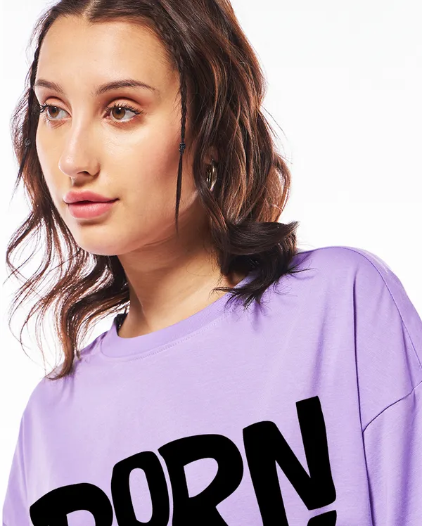 Purple_Cotton_Blend_Printed_Round_Neck_Half_Sleeve_Oversized_T-Shirt_For_Women