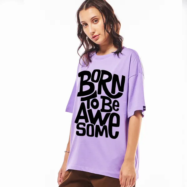 Purple_Cotton_Blend_Printed_Round_Neck_Half_Sleeve_Oversized_T-Shirt_For_Women