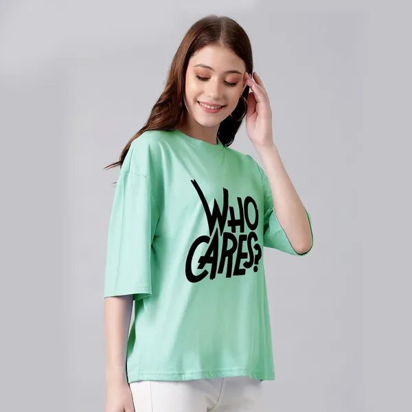 Green_Cotton_Blend_Printed_Round_Neck_Half_Sleeve_Oversized_T-Shirt_For_Women