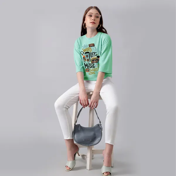 Green_Cotton_Blend_Printed_Round_Neck_Half_Sleeve_Oversized_T-Shirt_For_Women