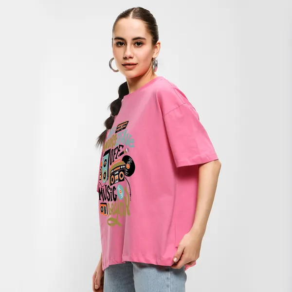 Pink_Cotton_Blend_Printed_Round_Neck_Half_Sleeve_Oversized_T-Shirt_For_Women