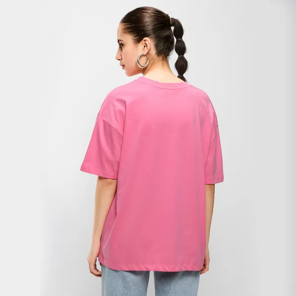 Pink_Cotton_Blend_Printed_Round_Neck_Half_Sleeve_Oversized_T-Shirt_For_Women