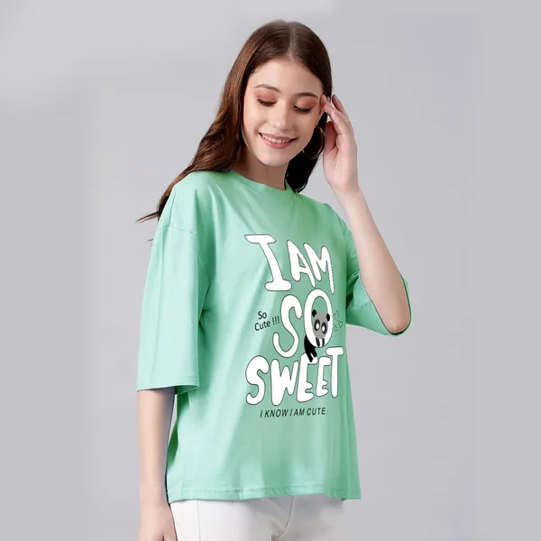 Blue_Cotton_Blend_Printed_Round_Neck_Half_Sleeve_Oversized_T-Shirt_For_Women