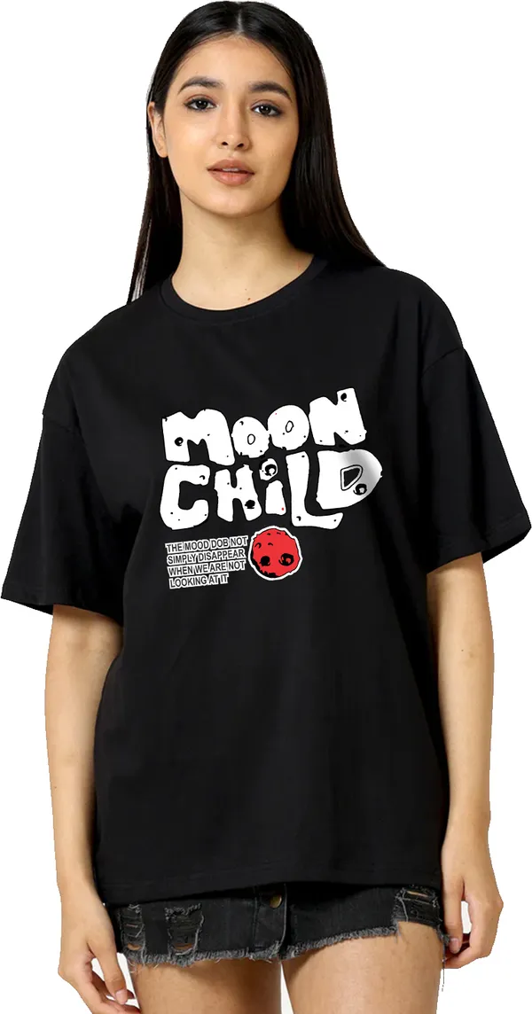 Black_Cotton_Blend_Printed_Round_Neck_Half_Sleeve_Oversized_T-Shirt_For_Women