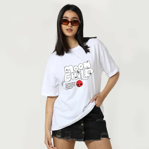 White_Cotton_Blend_Printed_Round_Neck_Half_Sleeve_Oversized_T-Shirt_For_Women