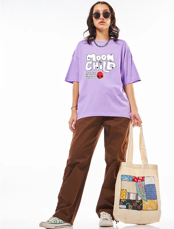 Purple_Cotton_Blend_Printed_Round_Neck_Half_Sleeve_Oversized_T-Shirt_For_Women