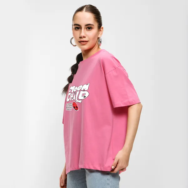 Pink_Cotton_Blend_Printed_Round_Neck_Half_Sleeve_Oversized_T-Shirt_For_Women